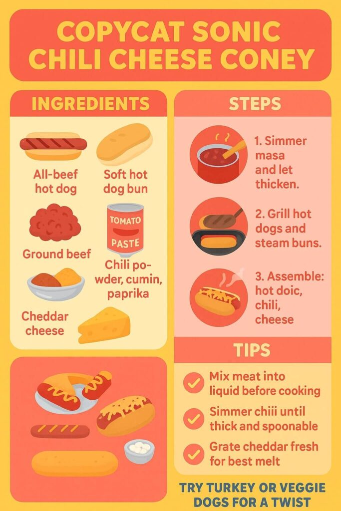 Chili Cheese Coney Recipe Infographic