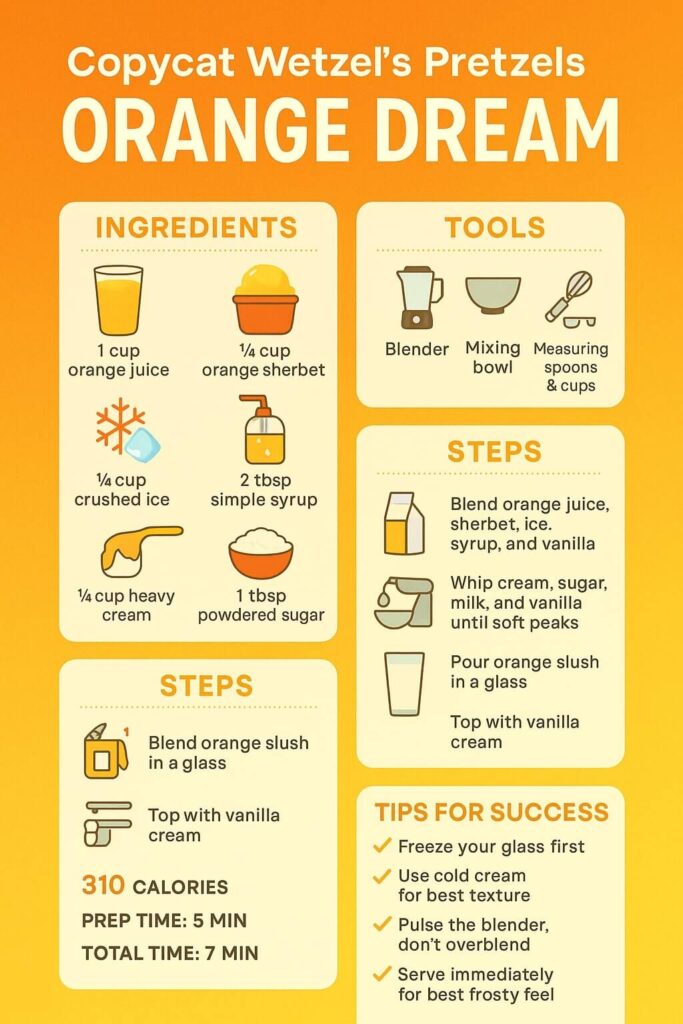 Copycat Wetzel's Orange Dream Recipe info