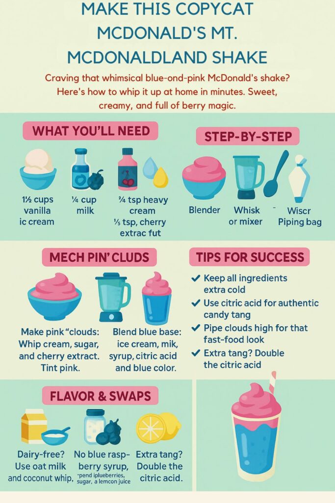 McDonald’s Mt. McDonaldland Shake Recipe Card