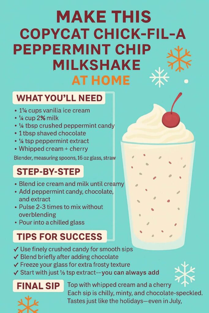 Chick-fil-A Peppermint Chip Milkshake