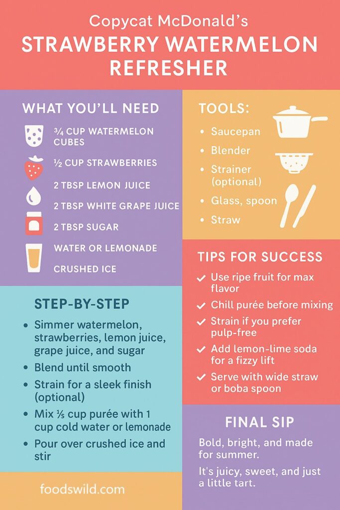 mcdonald's strawberry watermelon refresher recipe guide