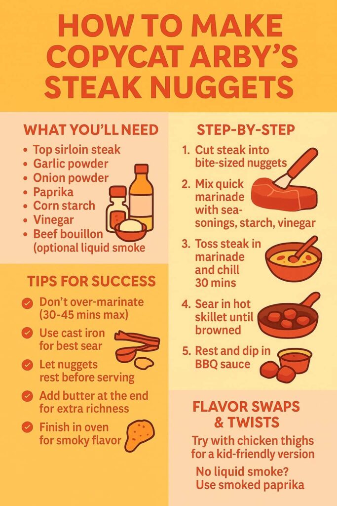 Copycat Arby’s Steak Nuggets Recipe Card