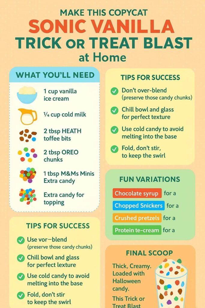 Copycat Sonic Vanilla Trick or Treat Blast Recipe