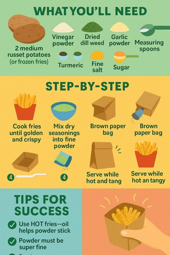 Copycat McDonald’s Dill Pickle “Grinch Salt” McShaker Fries