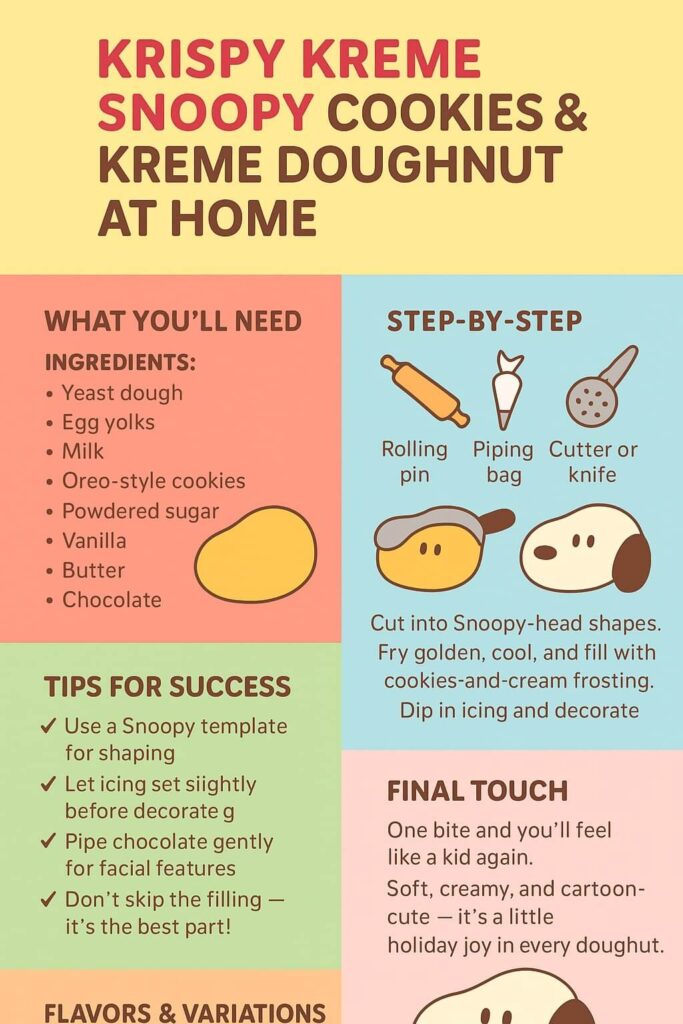 Copycat Krispy Kreme Snoopy Cookies & Kreme Doughnut Recipe