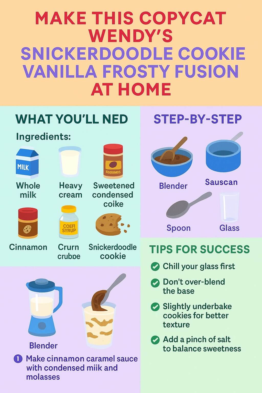 Copycat Wendy's Snickerdoodle Cookie Vanilla Frosty Fusion Recipe ...
