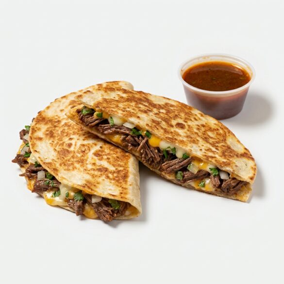 Copycat Taco Bell Shredded Beef Dipping Quesadilla Recipe